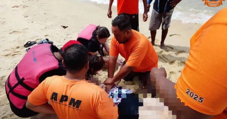 馬來西亞著名觀光景點邦咯島（Pulau Pangkor）發生台籍女遊客潛水時溺斃意外，現場急救仍宣告不治。（圖／翻攝自「APM Pangkor」臉書）