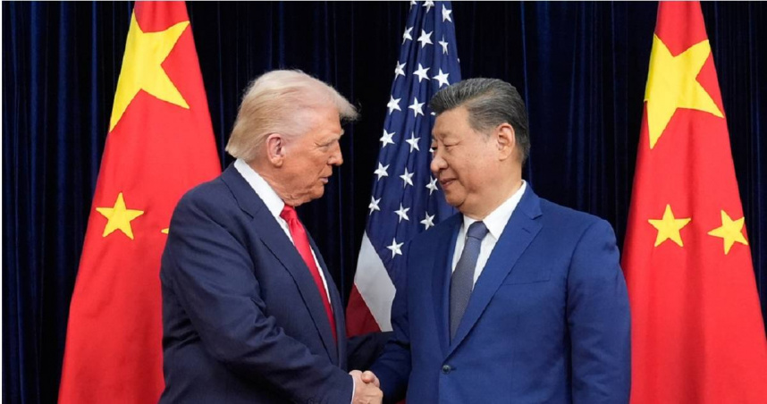 美國總統川普（左）與中國國家主席習近平。圖為去年10月在南韓舉行的川習會。（圖／達志／美聯社）