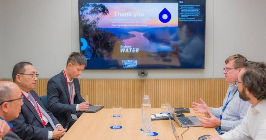 侯友宜率團與Sydney Water進行交流。（圖／新北市政府提供）