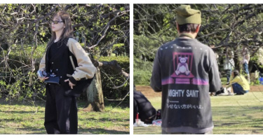 王心凌低調現身新宿御苑賞櫻，網友拍下張棟樑背影，同行身分曝光。（圖／翻攝自小紅書）