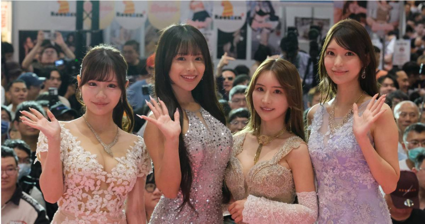 鈴之家鈴（左起）、長濱蜜璃、楪可憐、倉木華現身TAE。（圖／博展國際有限公司提供）