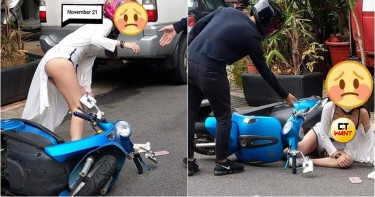 女騎士被撞趴地「蜜桃翹臀+水滴半球」全看光 本尊被神出是她啦!