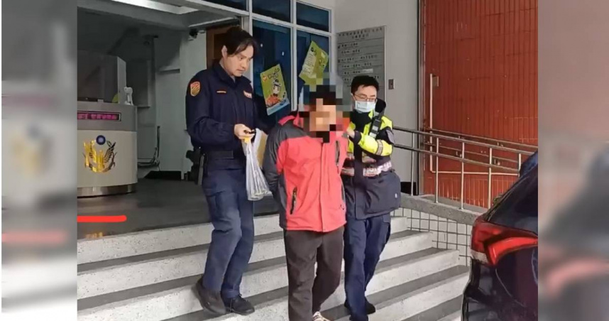 淡水水表大盜犯案時遭活逮，警方訊後依法送辦。（圖／翻攝畫面）