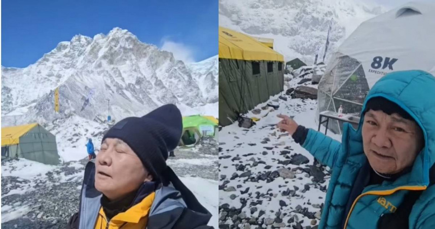 65歲前主播眭澔平挑戰攀登聖母峰，因高山症腦水腫病情惡化，急忙回台治療，目前身體各項指數已經恢復正常。（圖／截取自眭澔平IG）