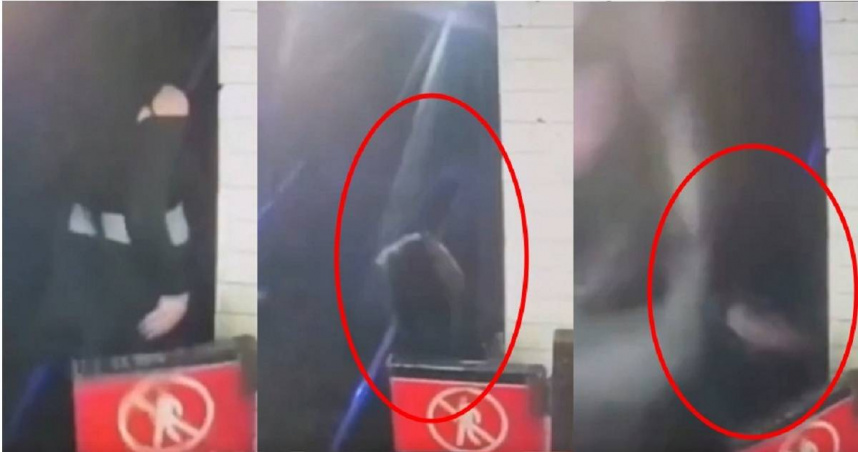 美國紐約一名24歲女子私闖鐵軌,疑似蹲下上廁所,但發現有列車進站急忙跑回月台,最終來不及被撞死。(圖/翻攝自X)