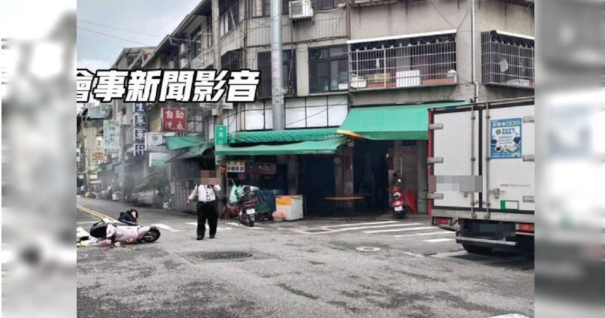 台中兩女機車對撞1人滑壘慘摔還要賠。（圖／翻攝畫面）