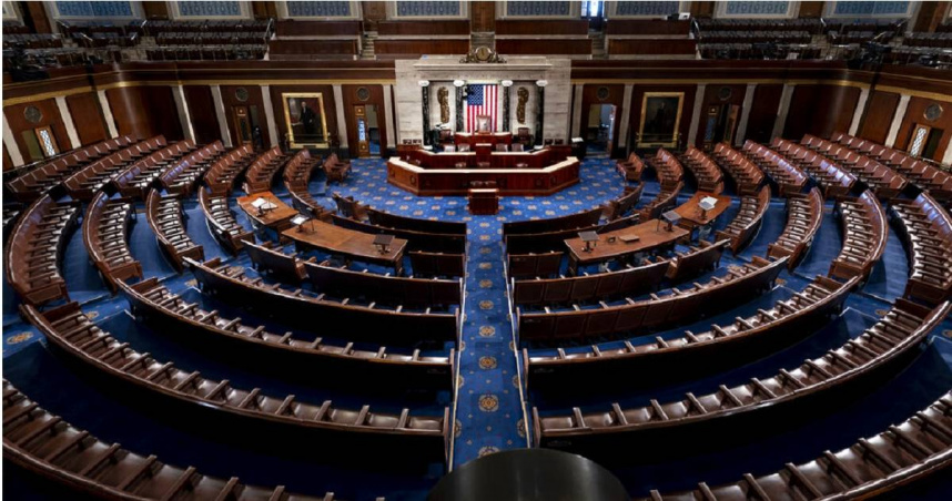 美國國會山莊眾議院議事廳。（圖／達志／美聯社）