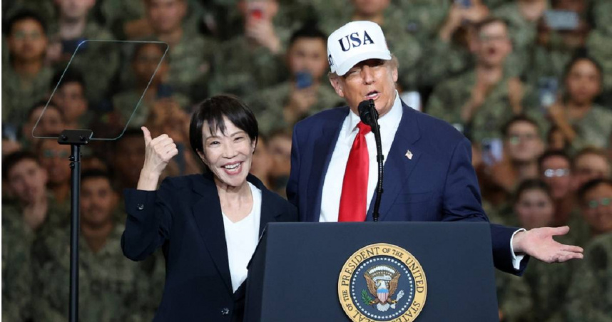 日本首相高市早苗（左）與美國總統川普（右）。（圖／達志／美聯社）