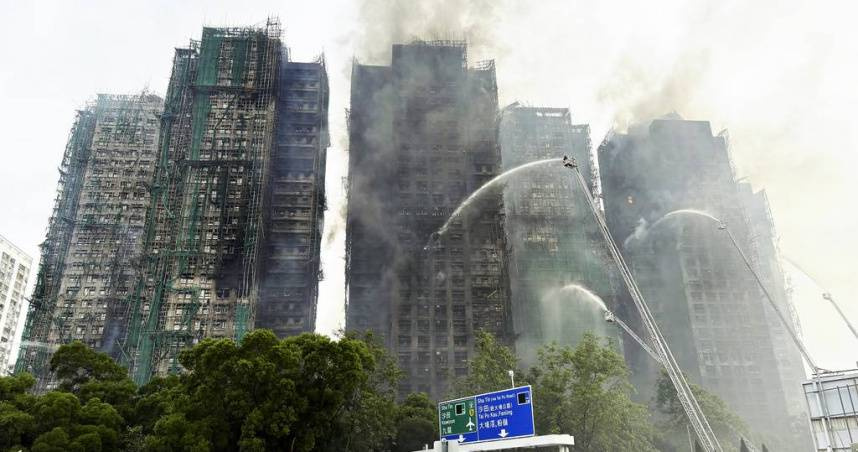 香港宏福苑火警增至159人死亡。（圖／達志／美聯社）