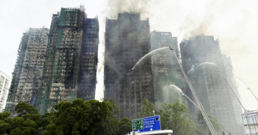 香港宏福苑火警增至159人死亡。（圖／達志／美聯社）