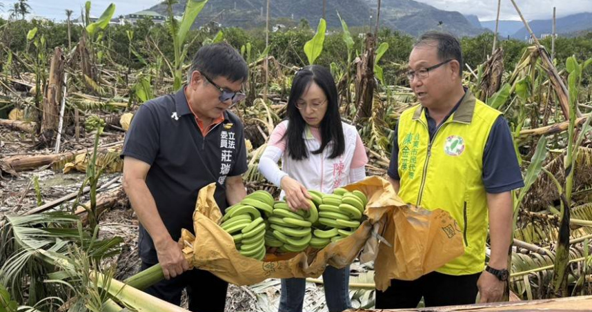 立委陳瑩與莊瑞雄實地了解台東農業災情。（圖／立委陳瑩辦公室提供）