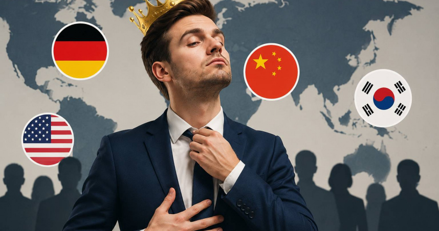 最新研究分析全球53國、逾4萬5000人性格特徵，結果顯示德國成為全球「最自戀國家」，大陸與南韓也擠進前5名。（圖／AI生成示意圖）