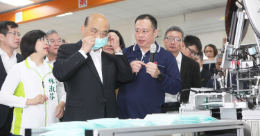 躍升全球第2大口罩生產國 蘇貞昌:最快月底日產1000萬片