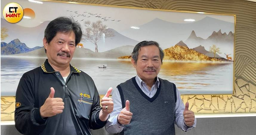 泰茂從製造業轉型賣酒水，並成功切入新能源事業版圖。圖右為泰茂董事長呂萬賢、總經理呂萬傑兄弟檔。（圖／李蕙璇攝）