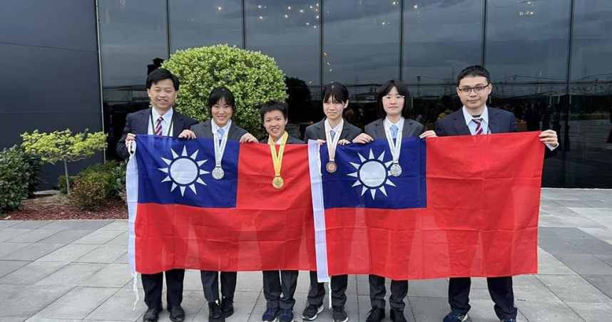 我國4名學生參加2025年第14屆歐洲女子數學奧林匹亞競賽，獲得1金2銀1銅佳績。（教育部提供）
