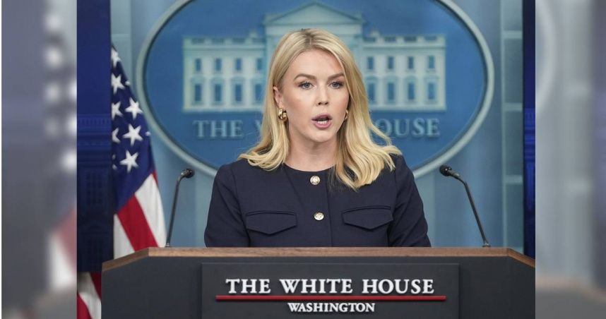 美國白宮發言人萊維特。（圖／達志／美聯社）