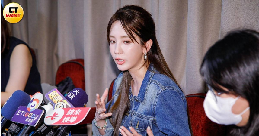 愛雅表示自己懷孕4月，將在近日舉辦寶寶性別派對。（圖／趙文彬攝）