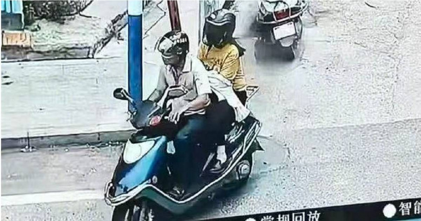 監視器畫面顯示，案發當日上午，文女與吳某曾共乘機車外出，警方據此鎖定嫌犯行蹤。（圖／翻攝自微博，中國新聞周刊）