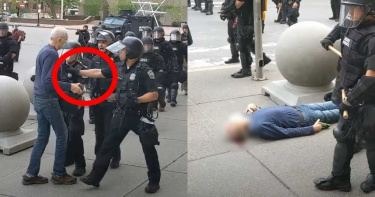 抓到了!美警鎮暴出手推人…75歲老翁「後腦著地」鮮血狂流