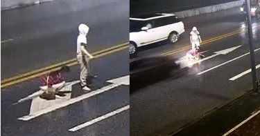 情侶「馬路中央」爭吵 女被肘擊蹲地遭來車撞死