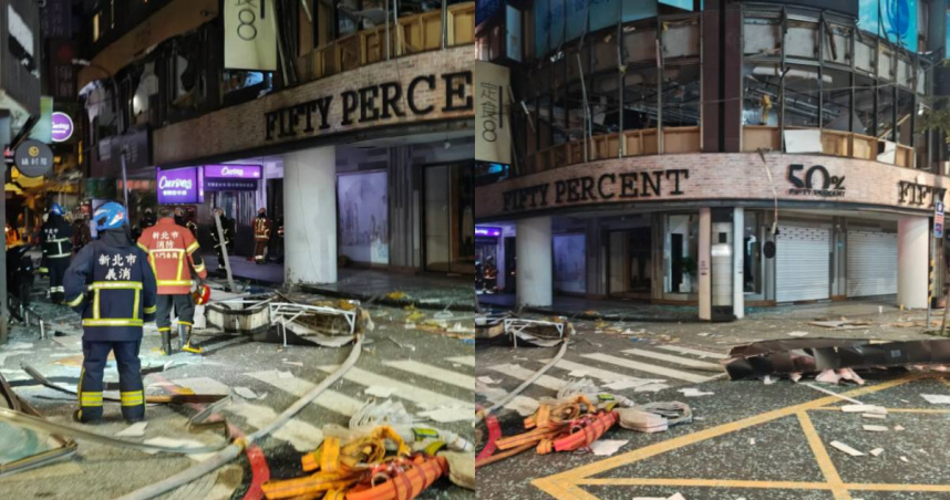 新北板橋餐廳凌晨突然發生氣爆事故。（圖／翻攝自Threads@xinda_lu1209）