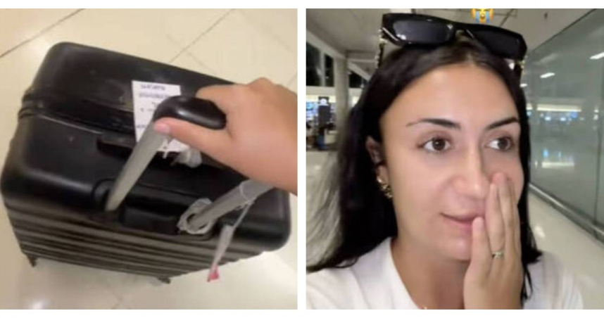 英國女子到泰國旅遊返國時，竟因行李內物品觸發警報，當場被機場人員攔下檢查。（圖／翻攝自TikTok, livstraveldiary）