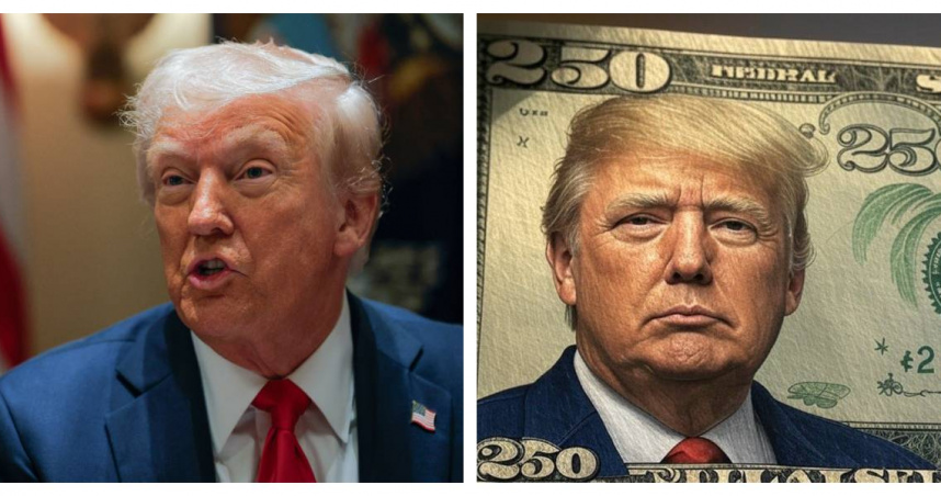 南卡羅萊納州共和黨籍眾議員在社群平台X上宣布，他正在起草一個新的法案，提議發行印有川普肖像的250美元面額鈔票。（圖／達志／美聯社、翻攝自X）