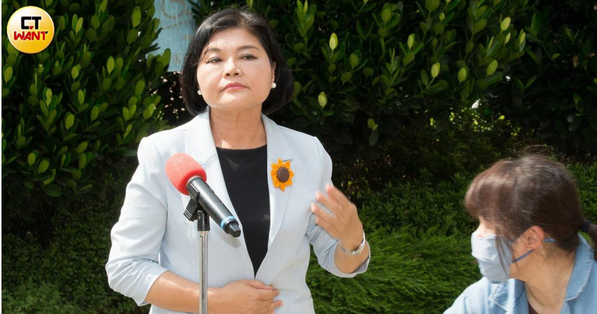 雲林縣長張麗善呼籲農業部公開採購內容，強調「不要犧牲台灣農民」。（圖／黃威彬攝）