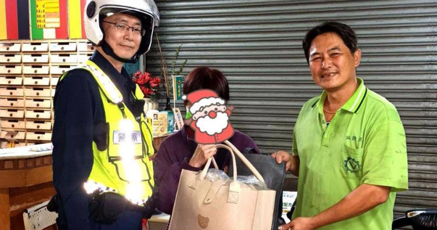 台中市58歲李姓婦人罹大腸癌獨自抗癌多年，台中市警局第二分局台中公園派出所員警去年得知李婦在醫院孤苦無依，聯繫慈善團體給予協助，更在1年多來持續探訪。（民眾提供／中國時報潘虹恩台中傳真）