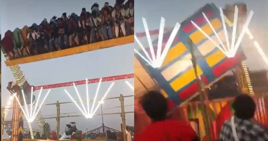 在印度哈里亞納邦法里達巴德舉辦的蘇拉杰昆德博覽會，近日因現場一座移動式大型鞦韆突然解體，造成1死13傷的悲劇。（圖／翻攝自Instagram／ndtv）