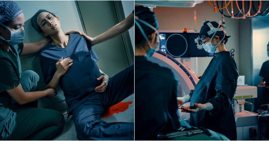 《The Outlaw Doctor 化外之醫》張鈞𡩋挺孕肚堅持親自為病患操刀動手術。（圖／公視、中華電信、瀚草文創）