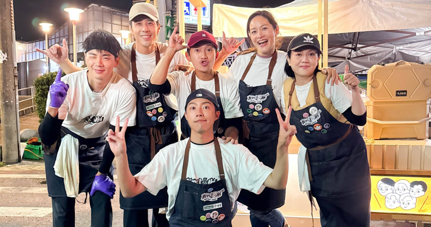 《我們這一攤2》苗可麗、胡宇威、蔡昌憲、禾浩辰、蔡凡熙、Janet挑戰販售鐵板牛排與雞排。（圖／三立提供）