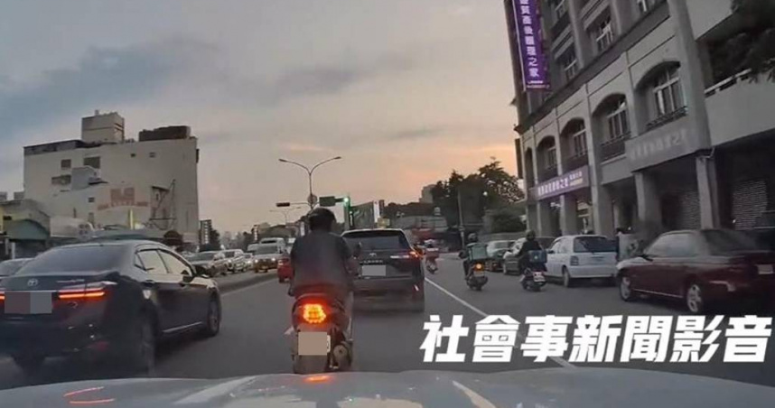 「社會事新聞影音平台」一段影片內容剪輯以詼諧方式呈現5月2日傍晚台中北區精武路上發生的行車糾紛案件。（圖／翻攝自「社會事新聞影音平台」）