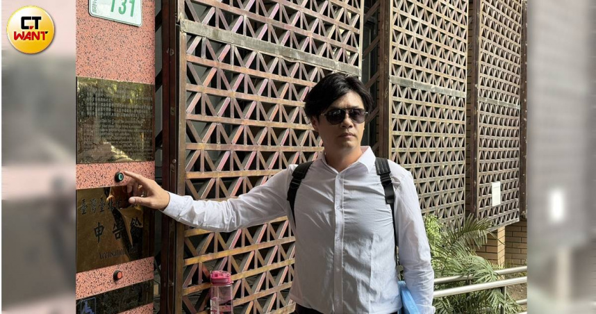 統一獅前球員郭岱琦遭媒體爆料疑似有劈腿等爭議，他今日上午現身北檢進行提告。（圖／翁靖祐攝）