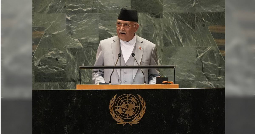 尼泊爾總理奧利（KP Sharma Oli）今天稍早宣布下台。（圖／達志／美聯社）