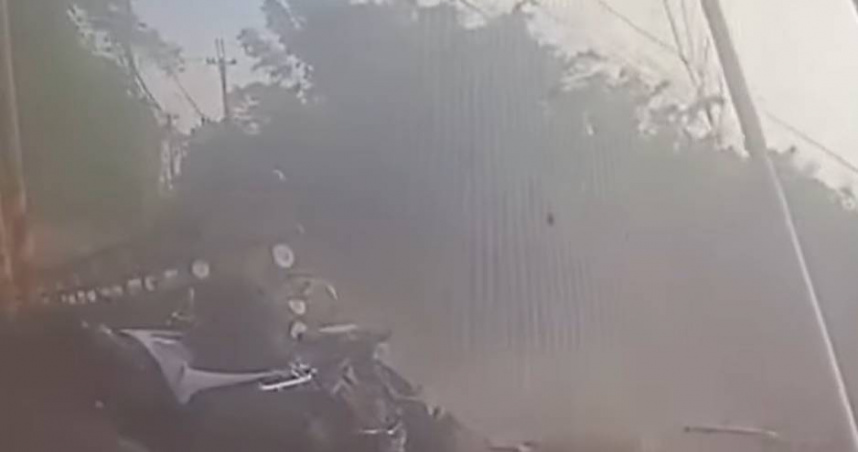 台南市左鎮區二寮觀日平台附近4日上午發生死亡車禍。（圖／翻攝畫面）