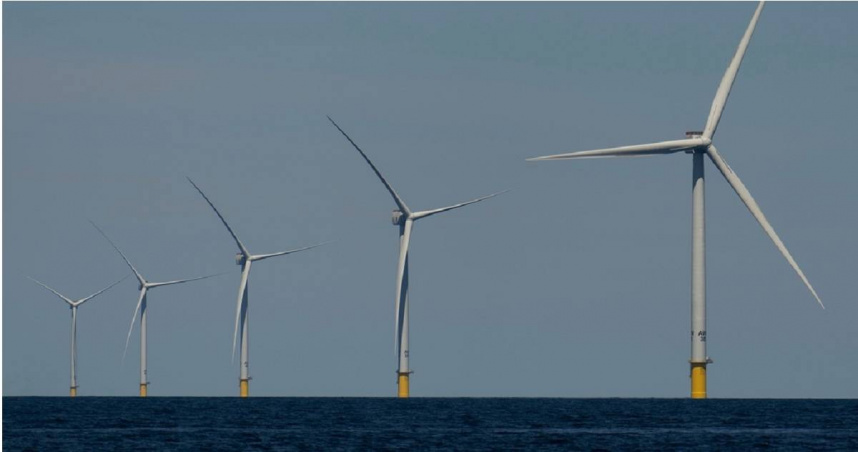 能源服務和輸送公司「Avangrid」與「哥本哈根基礎建設基金」（Copenhagen Infrastructure Partners）的離岸風電場「Vineyard Wind 1」。（圖／達志／美聯社）