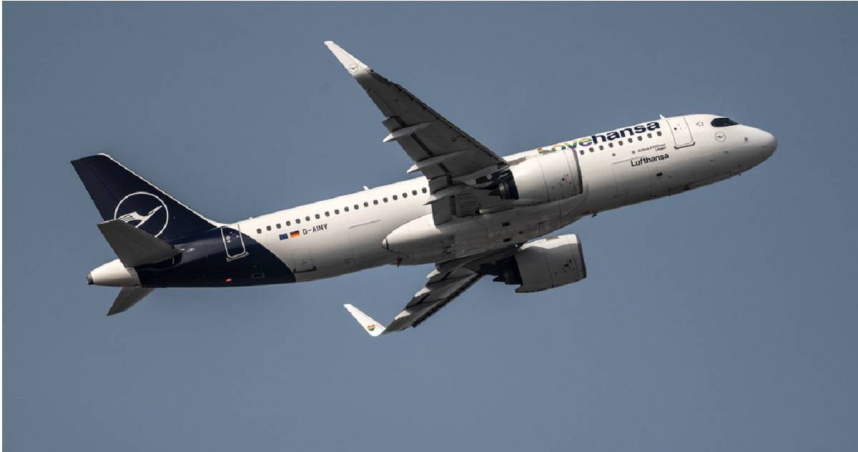 圖為德國漢莎航空（Deutsche Lufthansa）的空中巴士A320neo客機。（圖／達志／美聯社）