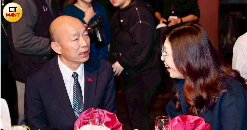 立法院長韓國瑜與國民黨黨主席鄭麗文出席全球眷村子弟春季聯歡大會，外界關注雙方對凱道集會相關議題態度。（圖／方萬民攝）