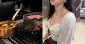 一名女子到台中一間燒肉店用餐被店員燙傷，頸部、雙腿都有燙傷痕跡。（圖／翻攝Threads／@yuuu_hsiao）