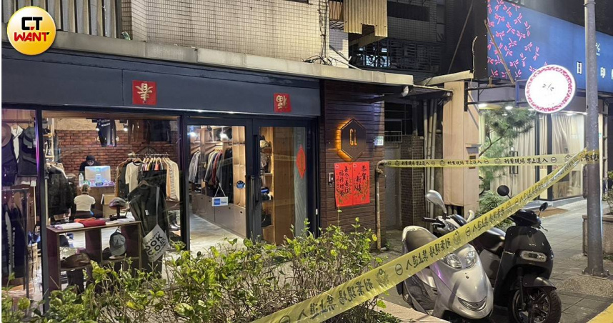 台北市大安區發生自傷及墜樓案件，起因為情侶起衝突，女方為自證清白拿刀自傷，男方見狀則開窗躍下。（圖／翁靖祐攝）