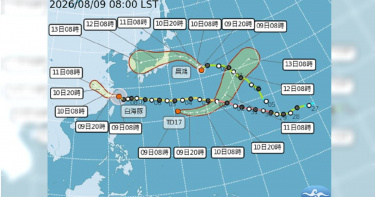 颱風預測路徑。（圖／中央氣象署）