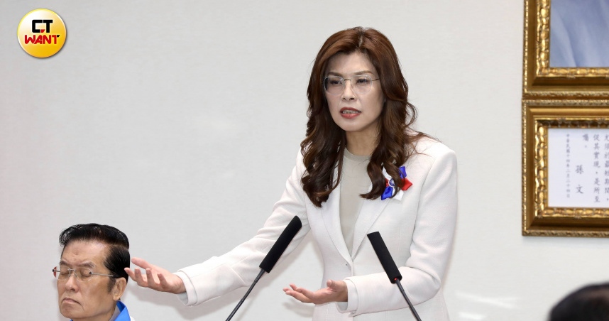 國民黨主席鄭麗文批綠營以國家資源猛攻蔣萬安。（圖／方萬民攝）
