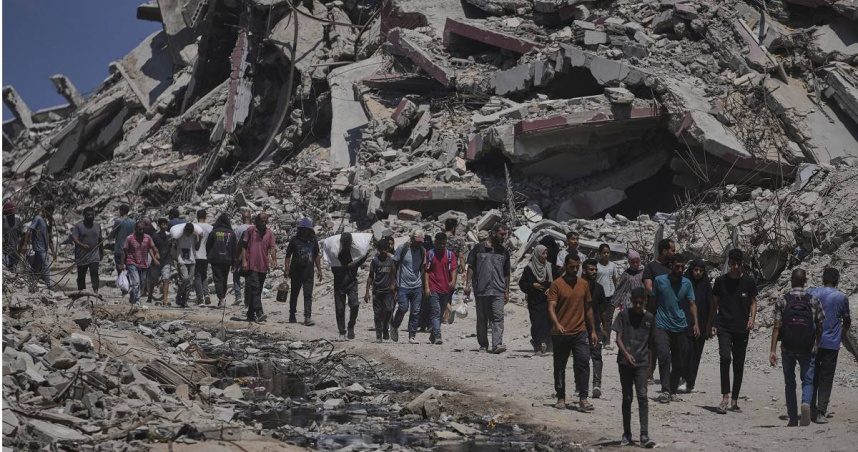 以色列軍方20日再次對加薩中部與南部地區發布撤離命令。（圖／達志／美聯社）