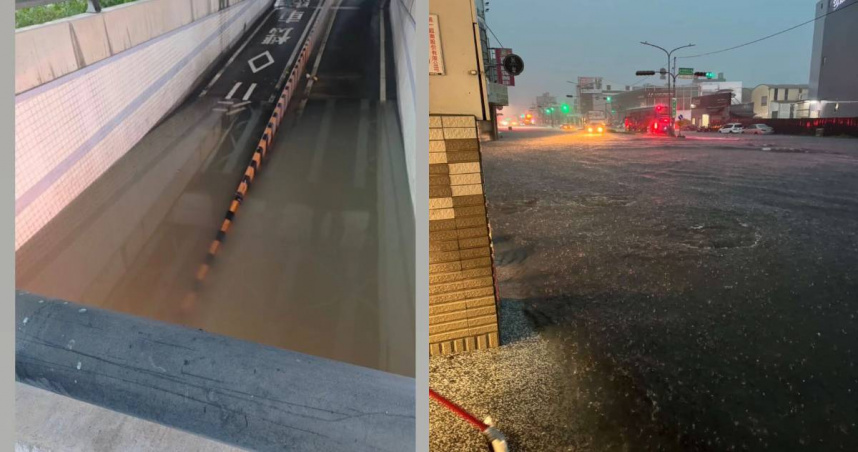 受到豪雨影響，台南淹水災情頻傳。（圖／翻攝自臉書／台南式 Tainan Style）