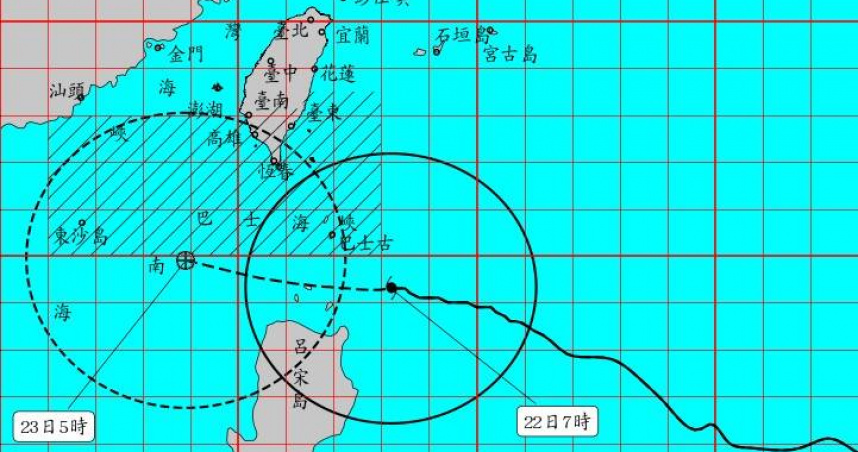 今明二日風雨最大。（圖／翻攝自中央氣象署）