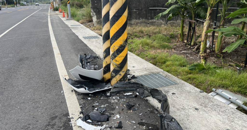 嘉義縣中埔鄉裕民村水仔尾附近發生自撞車禍，2歲女童因頭頸部重創送醫不治。（圖／翻攝畫面）