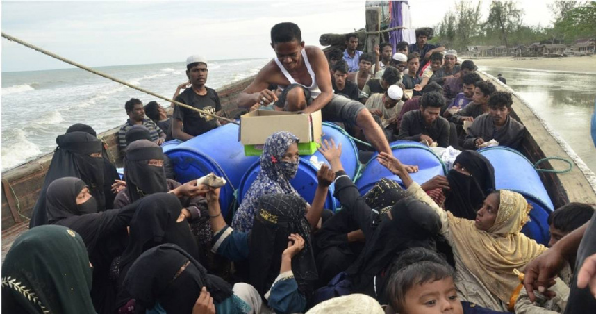 羅興亞難民船。（圖／達志／美聯社）