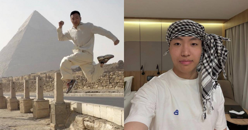 大謙挑戰埃及市集「不議價購物」。（圖／翻攝自黃大謙IG）