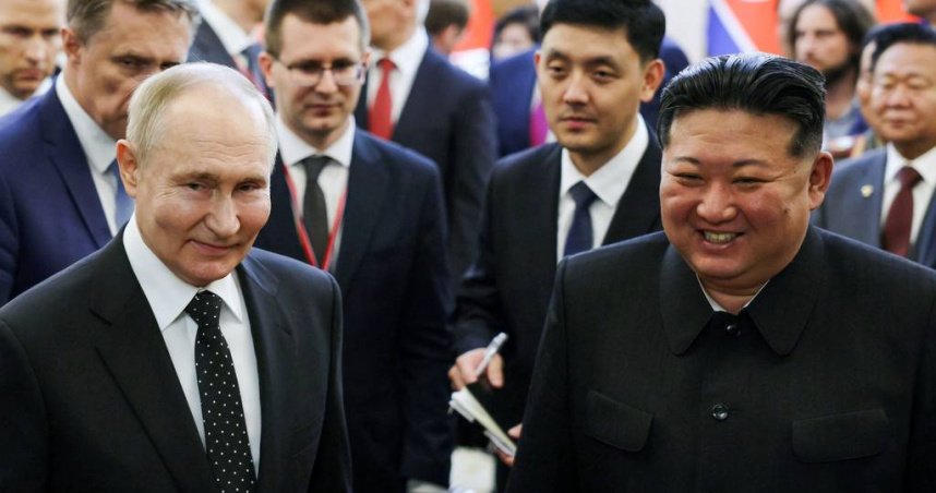 俄羅斯總統普丁、北韓領導人金正恩。（圖／達志／美聯社）
